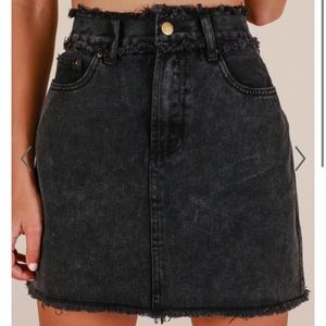 Black Denim Skirt